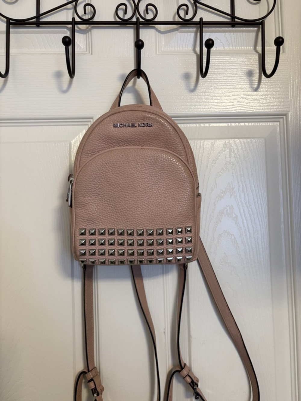 Michael Kors Blush Leather Studded Mini Backpack *mini wallet included*